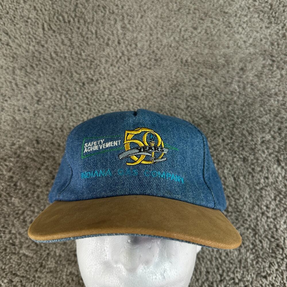 Indiana Gas Company Hat Mens Blue Denim 50th Anniversary Strap Back Cap